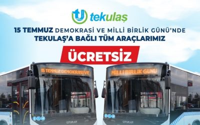 15 TEMMUZ'DA TEKİRDAĞ'DA ULAŞIM ÜCRETSİZ
